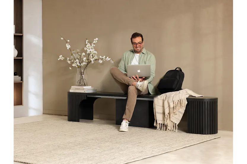 Transformer Round Bench | Smoked Hickory | Including 3 Extension Panels Transformer Round Bench | Smoked Hickory | Including 3 Extension Panels