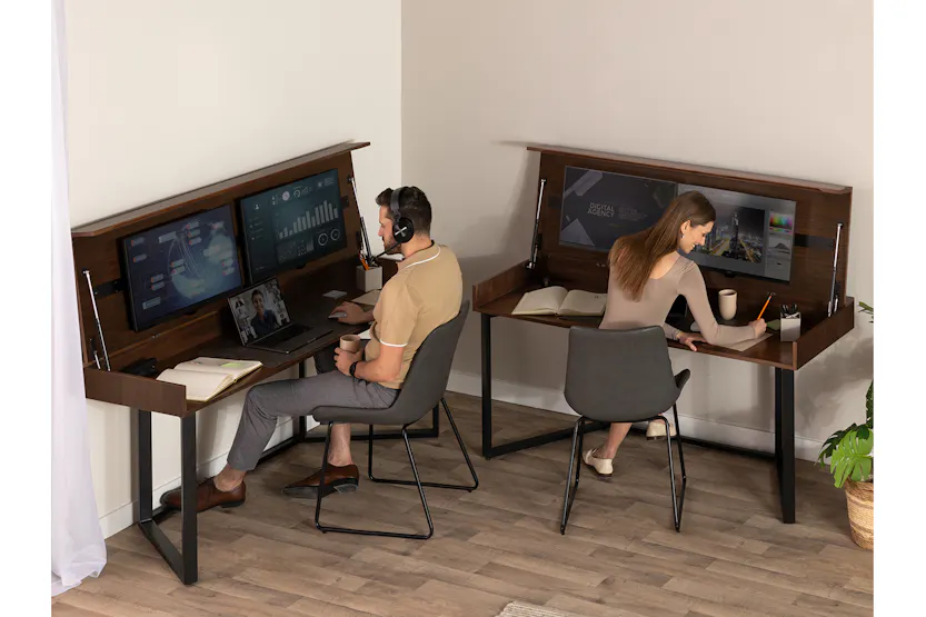 Transformer Table to Desk | Dark Walnut/Black Transformer Table to Desk | Dark Walnut/Black