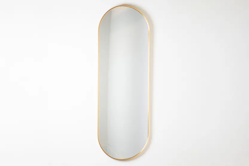 Modena Pill Shape Wall Mirror | Gold | 40 x 120 cm Modena Pill Shape Wall Mirror | Gold | 40 x 120 cm