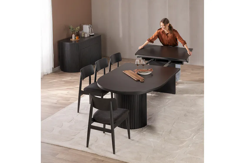 Transformer Round Extending Dining Table | Smoked Hickory | Including 3 Panels Transformer Round Extending Dining Table | Smoked Hickory | Including 3 Panels