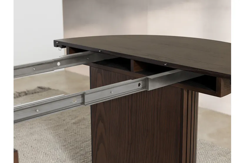 Transformer Round Extending Dining Table | Dark Walnut | Including 3 Panels Transformer Round Extending Dining Table | Dark Walnut | Including 3 Panels