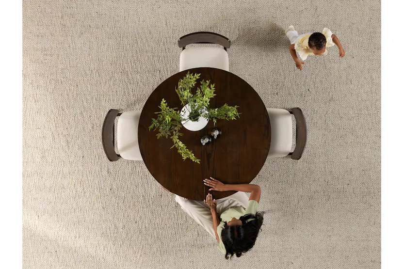 Transformer Round Extending Dining Table | Dark Walnut | Including 3 Panels Transformer Round Extending Dining Table | Dark Walnut | Including 3 Panels