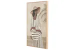Striped Dress Lady Canvas Wall Art | Brown/Natural Striped Dress Lady Canvas Wall Art | Brown/Natural