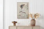 Striped Dress Lady Canvas Wall Art | Brown/Natural Striped Dress Lady Canvas Wall Art | Brown/Natural