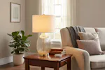 Amia Glass Table Lamp | White/Gold Amia Glass Table Lamp | White/Gold