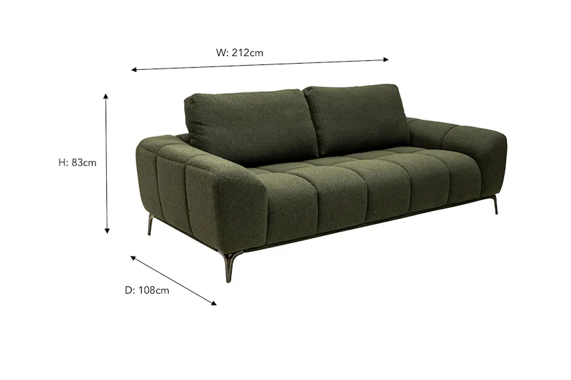 Ryley 3 Seater Sofa | Fabric | Green Ryley 3 Seater Sofa | Fabric | Green
