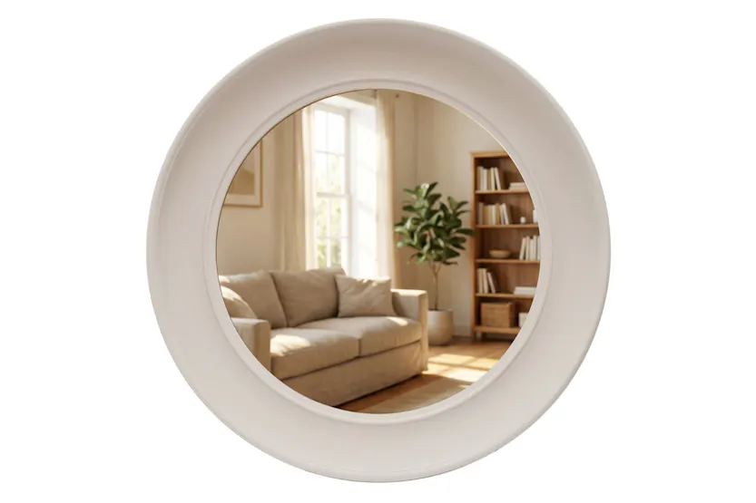 Lyla Round Wall Mirror | Oyster | 90 cm Lyla Round Wall Mirror | Oyster | 90 cm