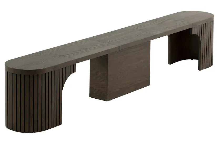 Transformer Round Bench | Dark Walnut | Including 3 Extension Panels Transformer Round Bench | Dark Walnut | Including 3 Extension Panels
