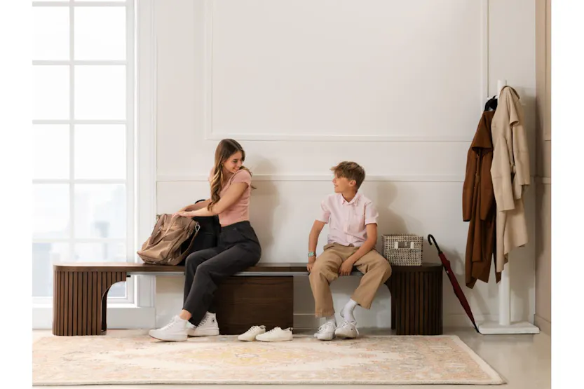 Transformer Round Bench | Dark Walnut | Including 3 Extension Panels Transformer Round Bench | Dark Walnut | Including 3 Extension Panels