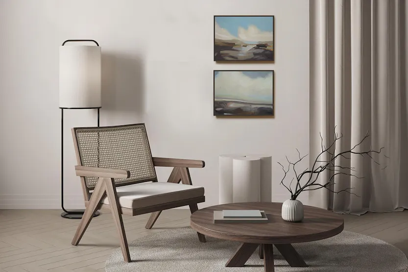 Inver 1 Framed Canvas Painting - Charlene Lynch | Green/Blue | 61 x 46 cm | Set of 2 Inver 1 Framed Canvas Painting - Charlene Lynch | Green/Blue | 61 x 46 cm | Set of 2