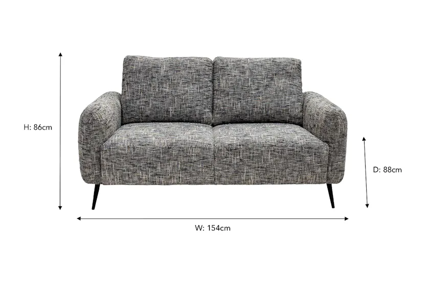 Ruby 2 Seater Sofa | Fabric | Grey Ruby 2 Seater Sofa | Fabric | Grey