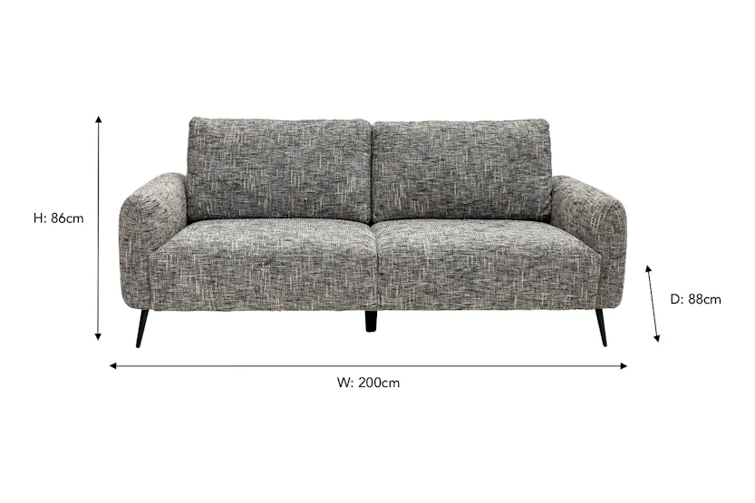 Ruby 3 Seater Sofa | Fabric | Grey Ruby 3 Seater Sofa | Fabric | Grey
