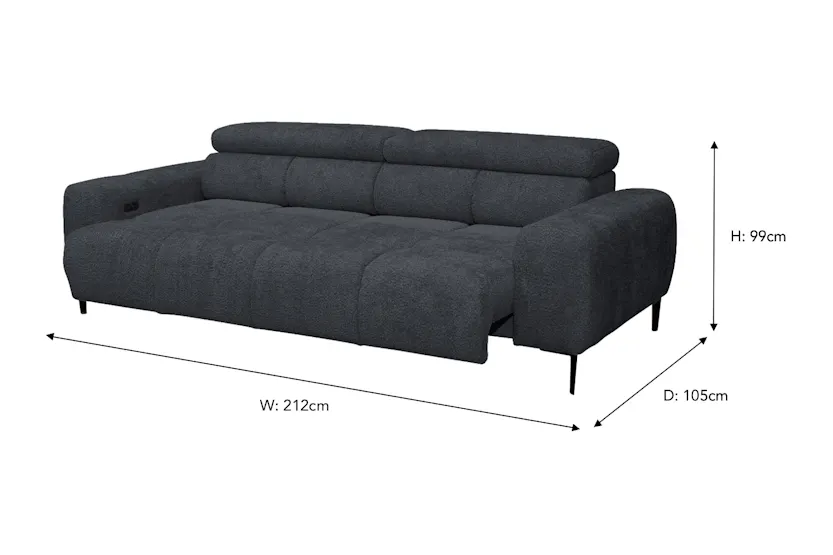 Cassie 3 Seater Sofa | Power Slider | Fabric Cassie 3 Seater Sofa | Power Slider | Fabric