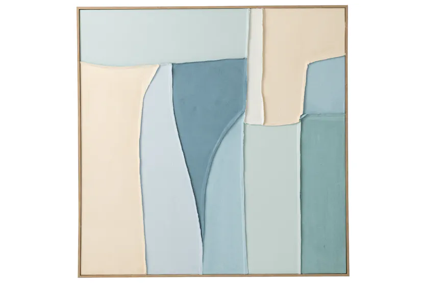 Ella Pinewood Framed Print Wall Art | White/Blue | 102 x 102 cm Ella Pinewood Framed Print Wall Art | White/Blue | 102 x 102 cm