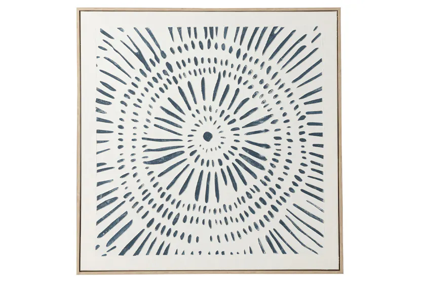 Circle Pinewood Framed Print Canvas | White/Blue | 80 x 80 cm Circle Pinewood Framed Print Canvas | White/Blue | 80 x 80 cm