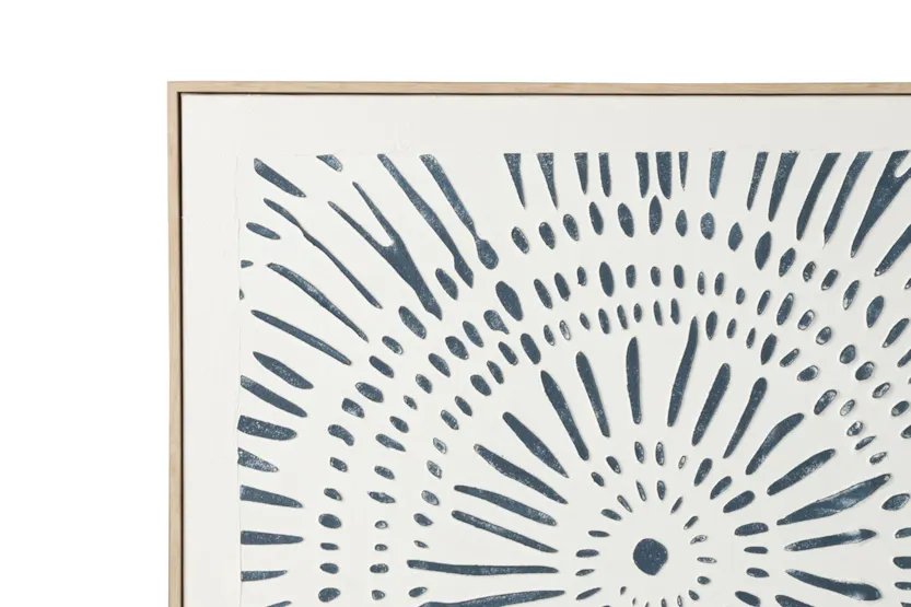 Circle Pinewood Framed Print Canvas | White/Blue | 80 x 80 cm Circle Pinewood Framed Print Canvas | White/Blue | 80 x 80 cm