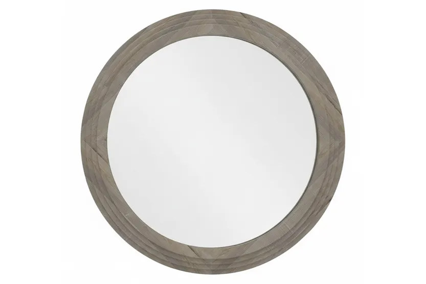 Luna Stepped Round Mirror | Grey | 110 cm Luna Stepped Round Mirror | Grey | 110 cm