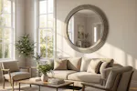 Luna Stepped Round Mirror | Grey | 110 cm Luna Stepped Round Mirror | Grey | 110 cm