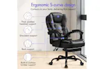 Elfordson 2-Point Massage Office Chair with Footrest | Black Elfordson 2-Point Massage Office Chair with Footrest | Black