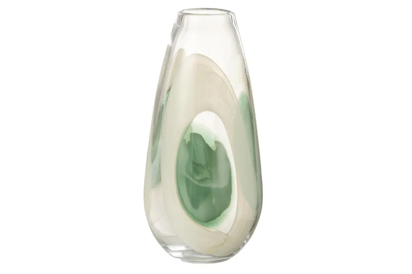 Livy Glass Vase | Green/White | Large Livy Glass Vase | Green/White | Large