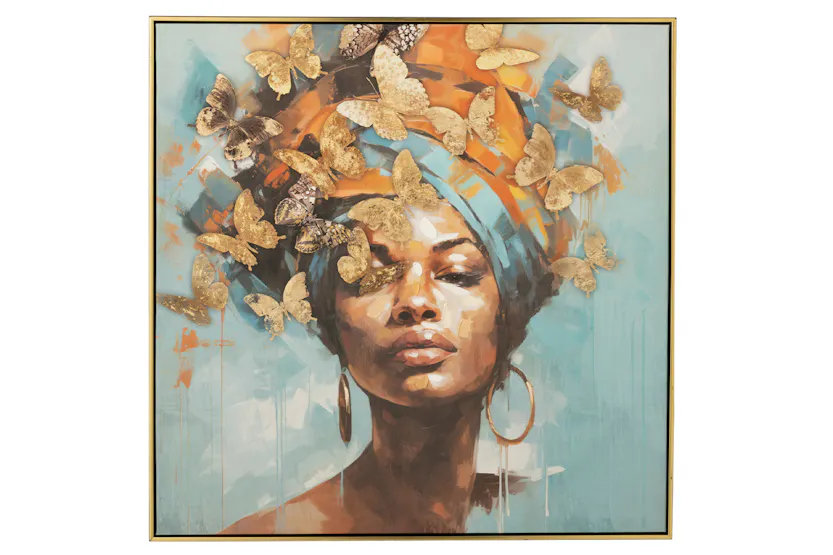 Butterfly Framed Print Canvas | Multicolour | 82 x 82 cm Butterfly Framed Print Canvas | Multicolour | 82 x 82 cm
