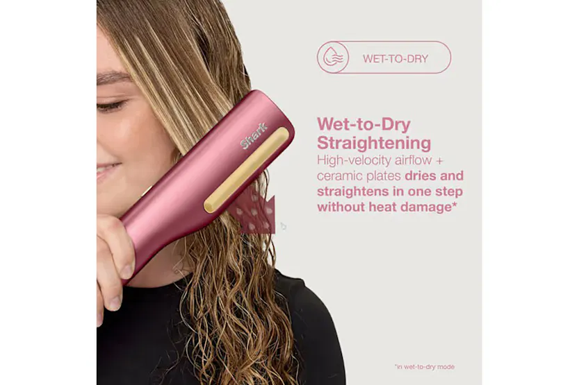 Shark SilkiPro Straight Hair Straightener and Dryer | Rose Petal Shark SilkiPro Straight Hair Straightener and Dryer | Rose Petal