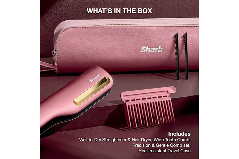 Shark SilkiPro Straight Hair Straightener and Dryer | Rose Petal Shark SilkiPro Straight Hair Straightener and Dryer | Rose Petal