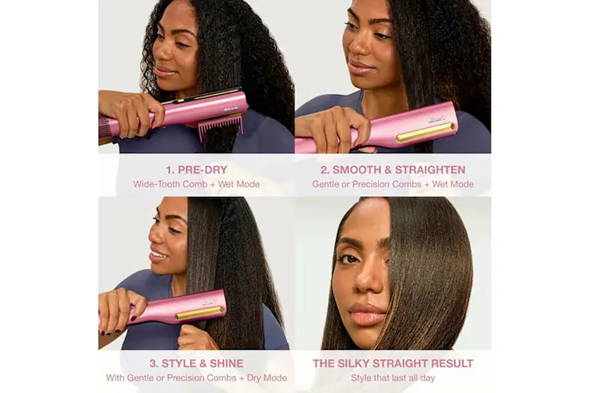 Shark SilkiPro Straight Hair Straightener and Dryer | Rose Petal Shark SilkiPro Straight Hair Straightener and Dryer | Rose Petal