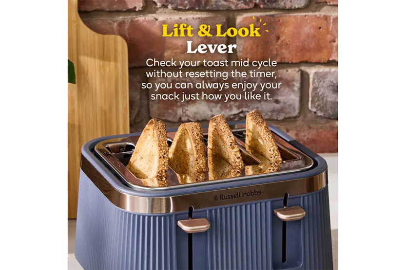 Russell Hobbs Bronte 4 Slice Toaster | 26772 | Navy Blue Russell Hobbs Bronte 4 Slice Toaster | 26772 | Navy Blue