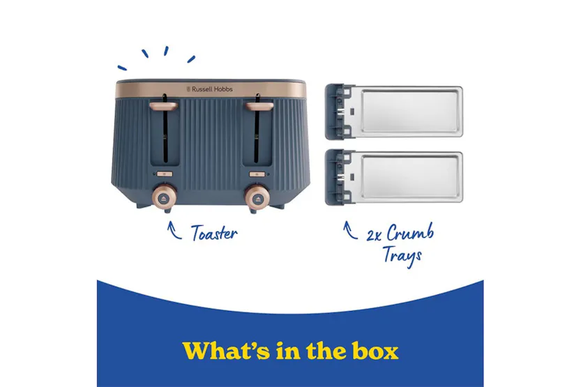 Russell Hobbs Bronte 4 Slice Toaster | 26772 | Navy Blue Russell Hobbs Bronte 4 Slice Toaster | 26772 | Navy Blue