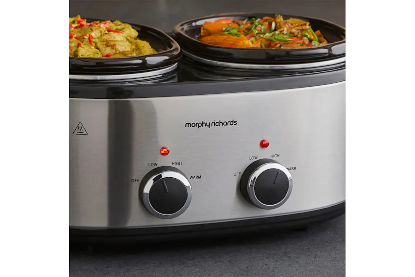 Morphy Richards DuoServe 3.8L Double Pot Slow Cooker | 462000 | Brushed Stainless Steel Morphy Richards DuoServe 3.8L Double Pot Slow Cooker | 462000 | Brushed Stainless Steel