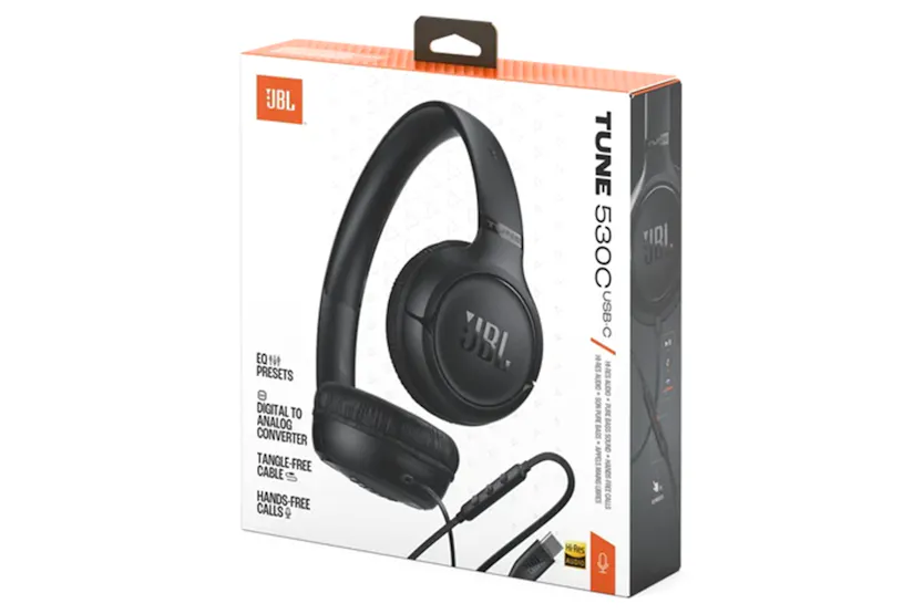 JBL Tune 530 On-Ear Wired Headphones | Black JBL Tune 530 On-Ear Wired Headphones | Black
