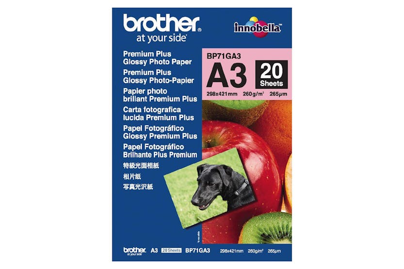 Brother BP71GA3 Premium Plus Glossy A3 Photo Paper | 20 Sheets Brother BP71GA3 Premium Plus Glossy A3 Photo Paper | 20 Sheets