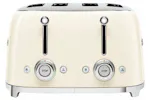 Smeg 50's Retro Style Aesthetic 4 Slice Toaster | TSF03CRUK | Cream Smeg 50's Retro Style Aesthetic 4 Slice Toaster | TSF03CRUK | Cream