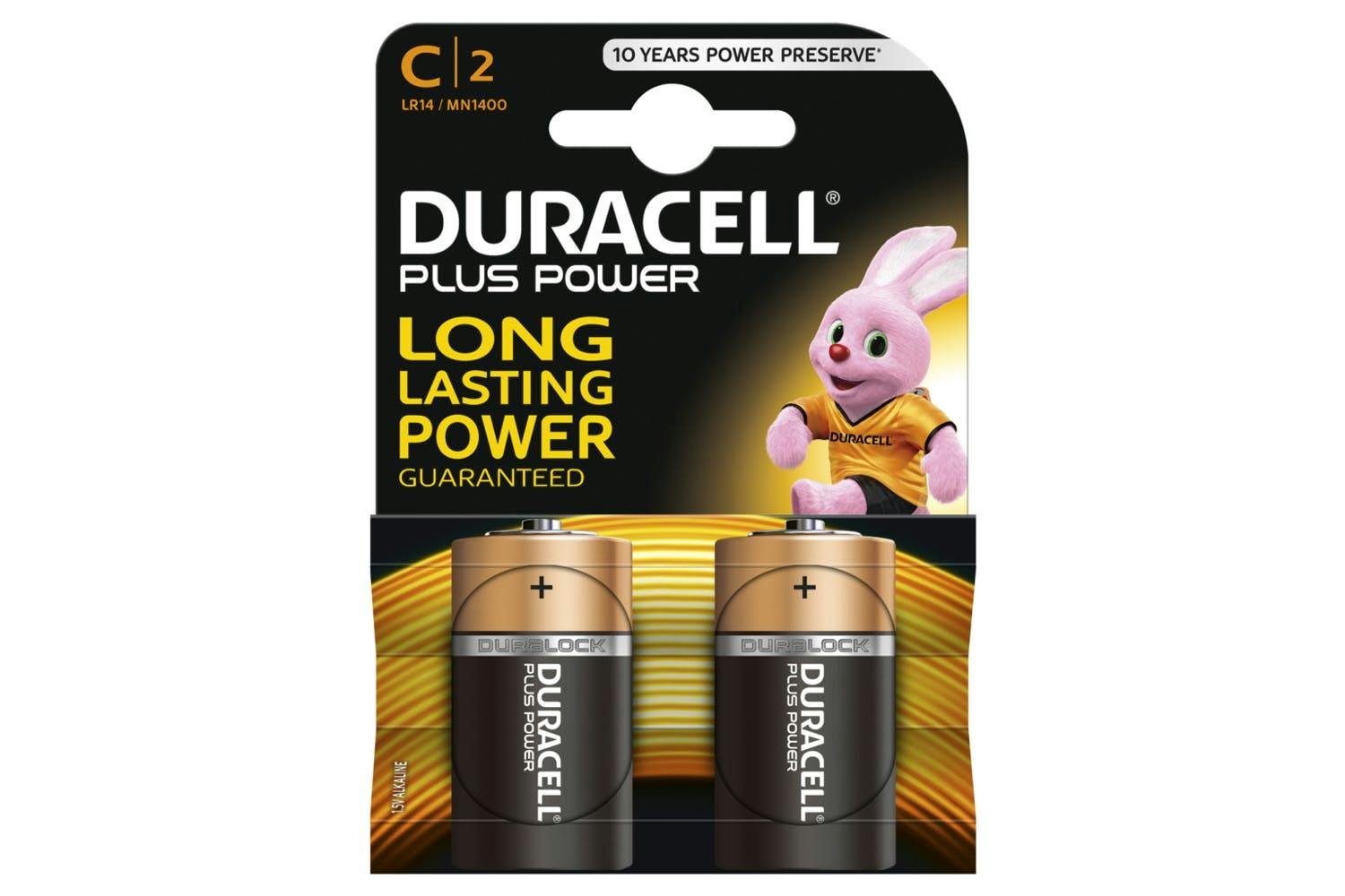 Duracell Plus Power C Alkaline Battery | 2 Pack