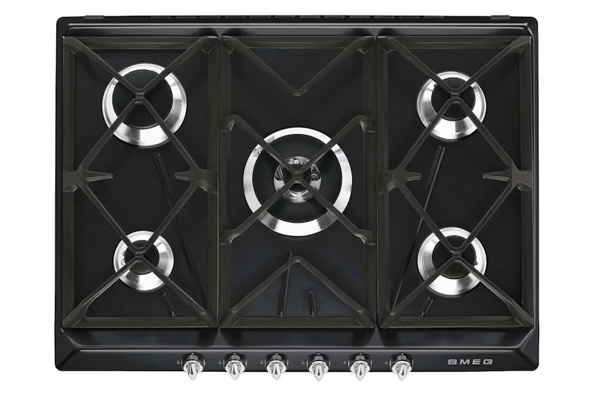 Smeg 69cm Victoria Aesthetic Built-in Gas Hob | SR975NGH | Black Smeg 69cm Victoria Aesthetic Built-in Gas Hob | SR975NGH | Black