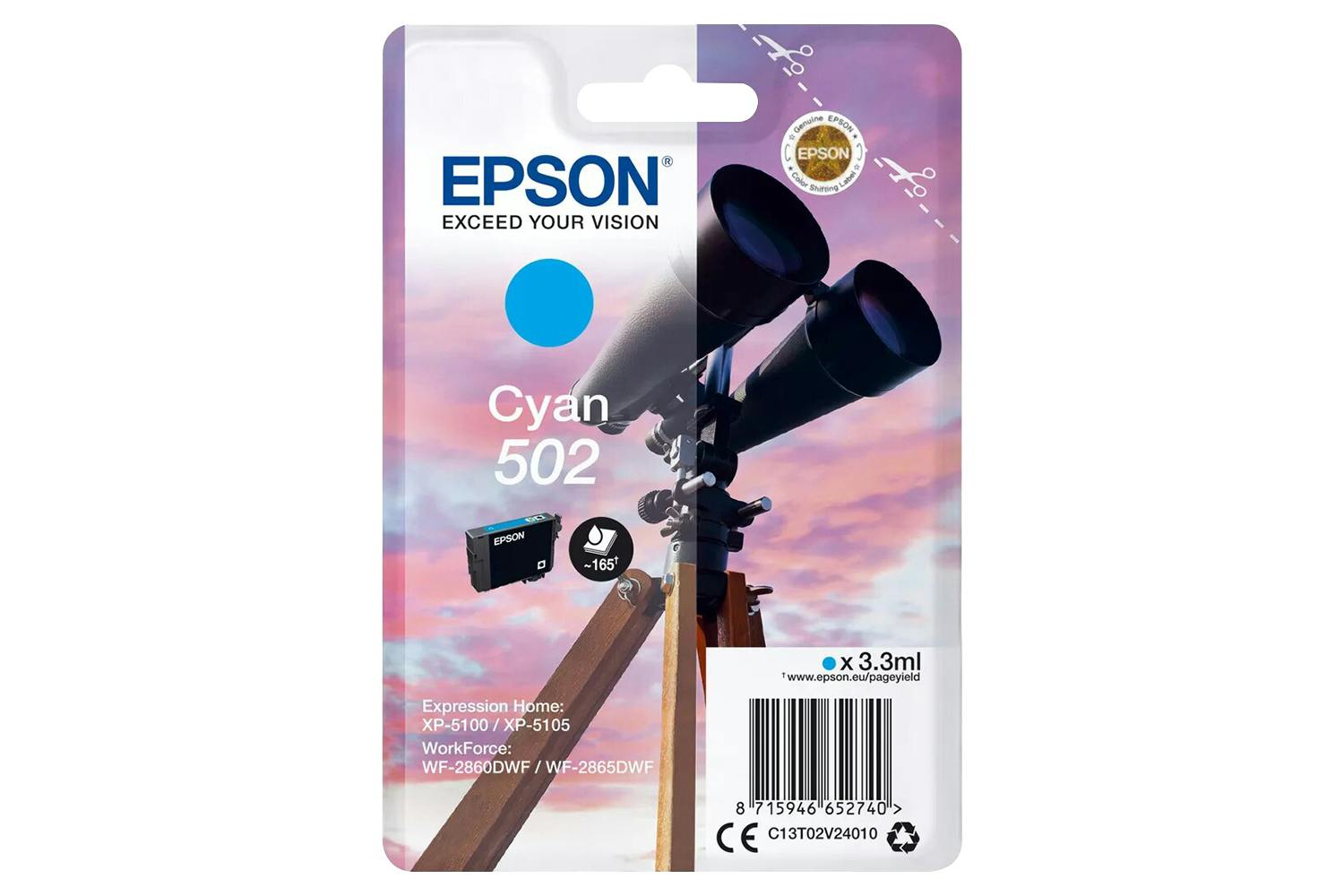 Epson 502 Binoculars Ink Cartridge | Cyan