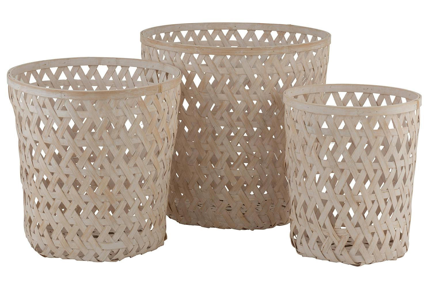 Bamboo Round Baskets | 3 Set