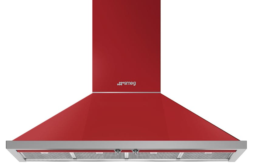 Smeg 120cm Portofino Chimney Cooker Hood | KPF12RD | Red Smeg 120cm Portofino Chimney Cooker Hood | KPF12RD | Red
