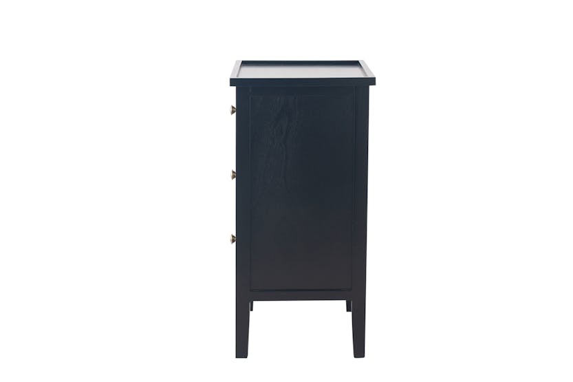 Satin Bedside Locker | 3 Drawer | Black Satin Bedside Locker | 3 Drawer | Black