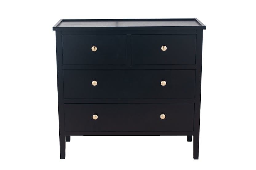 Satin Chest Of Drawer | 4 Drawer | Black Satin Chest Of Drawer | 4 Drawer | Black