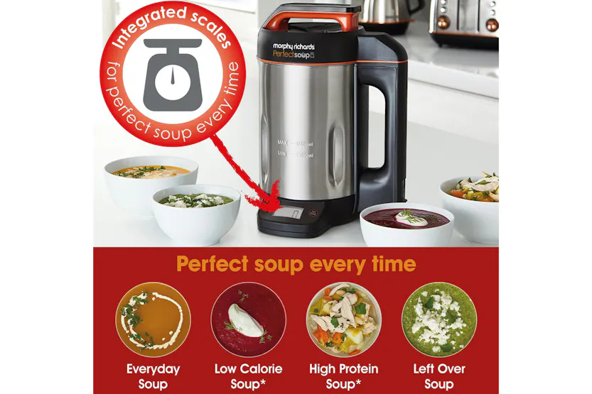 Morphy Richards Perfect Soup Maker with Scales | 501025 | Stainless Steel Morphy Richards Perfect Soup Maker with Scales | 501025 | Stainless Steel