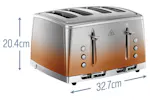 Russell Hobbs Eclipse 4 Slice Toaster | 25143 | Copper Sunset Russell Hobbs Eclipse 4 Slice Toaster | 25143 | Copper Sunset