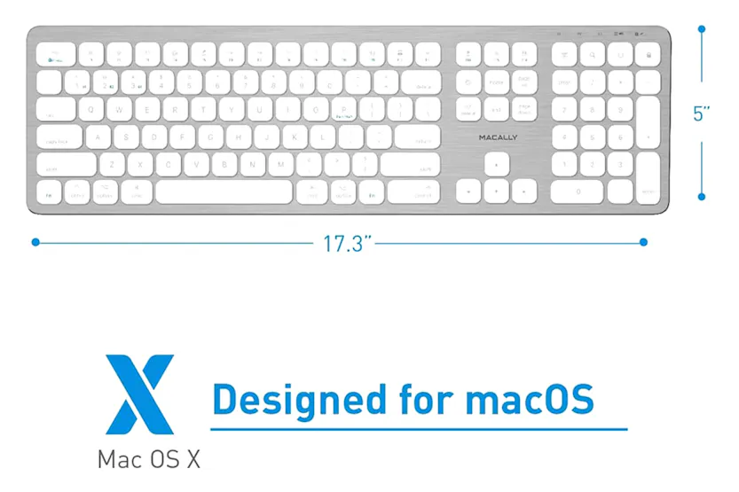Macally Ultra Slim Bluetooth Wireless Keyboard | Brushed Stainless Steel Macally Ultra Slim Bluetooth Wireless Keyboard | Brushed Stainless Steel