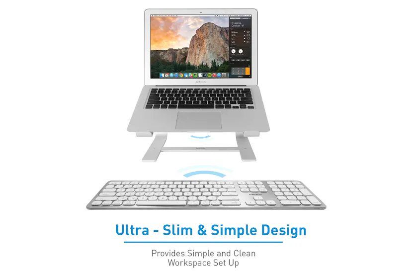 Macally Ultra Slim Bluetooth Wireless Keyboard | Brushed Stainless Steel Macally Ultra Slim Bluetooth Wireless Keyboard | Brushed Stainless Steel