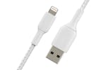 Belkin Boost Charge Braided Lightning to USB-A Cable | 1m | White Belkin Boost Charge Braided Lightning to USB-A Cable | 1m | White