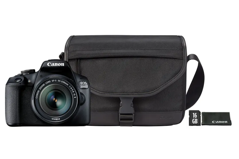 Canon EOS 2000D Camera with EF-S 18-55mm IS II Lens Shoulder Bag & SD Card | Black Canon EOS 2000D Camera with EF-S 18-55mm IS II Lens Shoulder Bag & SD Card | Black