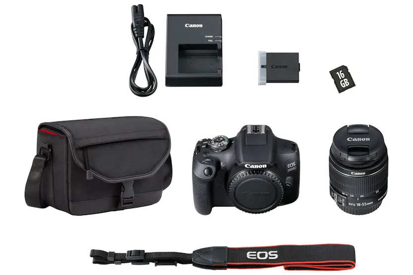 Canon EOS 2000D Camera with EF-S 18-55mm IS II Lens Shoulder Bag & SD Card | Black Canon EOS 2000D Camera with EF-S 18-55mm IS II Lens Shoulder Bag & SD Card | Black