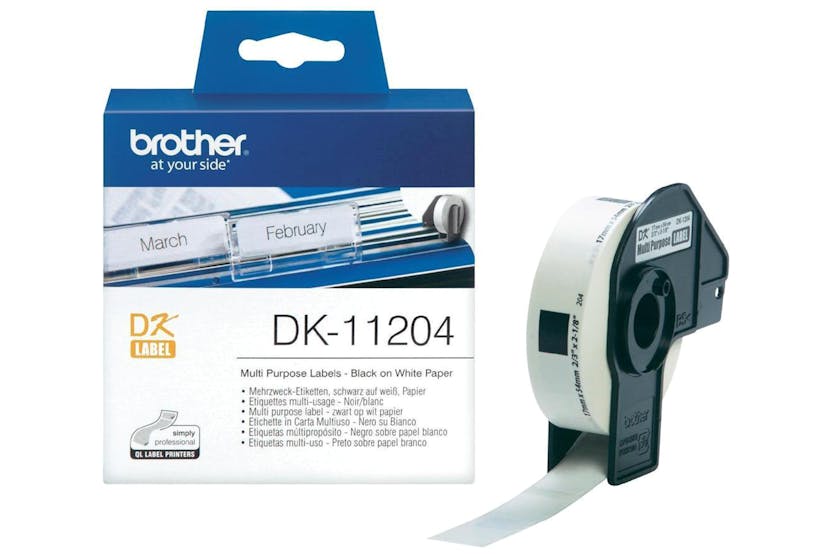 Brother DK-11204 Label Roll | 17 x 54mm | Black/White Brother DK-11204 Label Roll | 17 x 54mm | Black/White