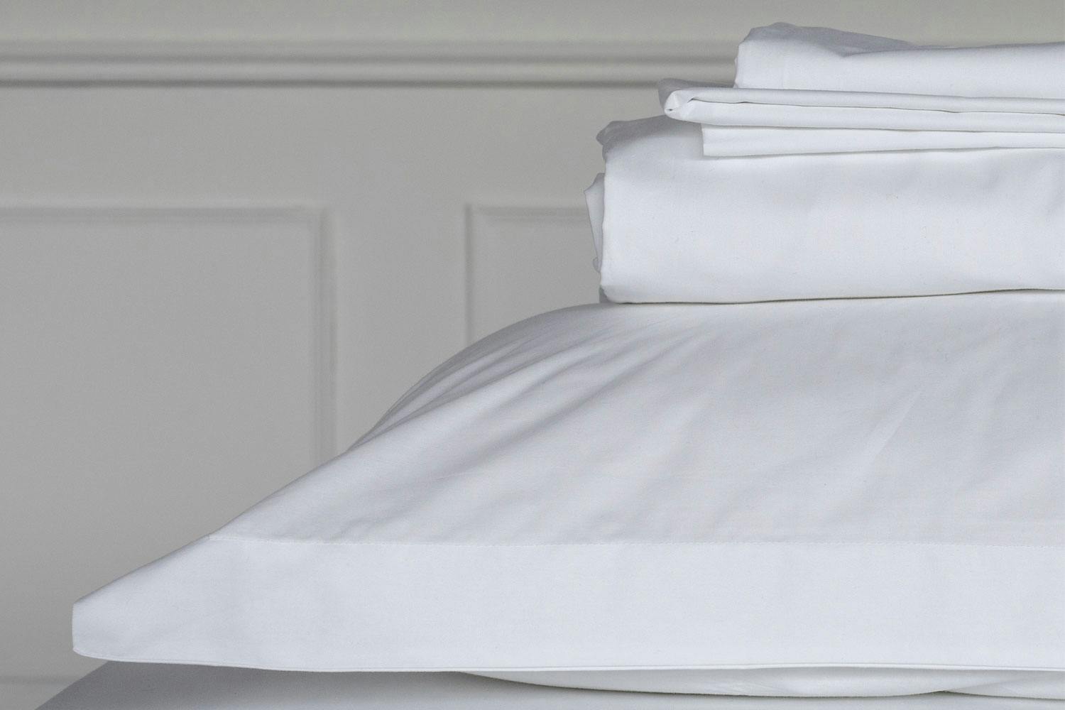 The Linen Room | 200tc Cotton Percale | White | Pillowcase Pair
